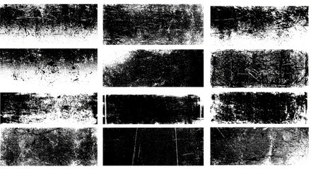 Grunge Texture Background Set Black White Distressed Overlay