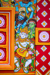 Fototapeta premium Architecture of hindu god temple in kerala. Ancient hindu god temple are famous around south india to visit and worship.