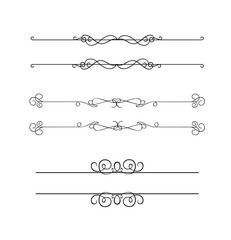 Flourishes, Ornaments and Frames on Black Colour.