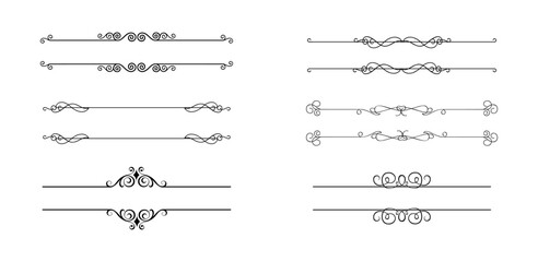 Flourishes, Ornaments and Frames on Black Colour.