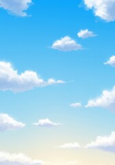 Illustration: Blue Sky With White Clouds Background