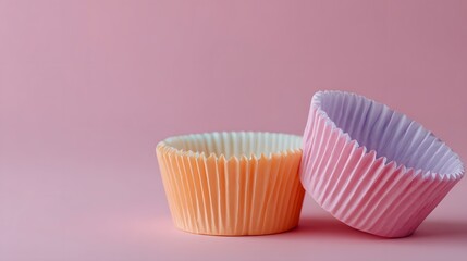 Minimalist Cupcake Wrapper on Soft Pastel Background for Baking and Dessert Photography