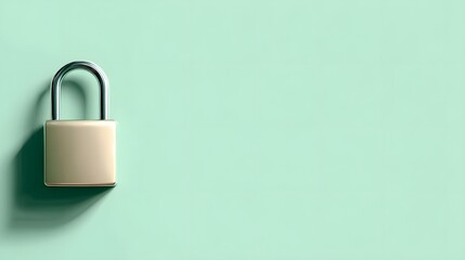 Fototapeta premium Minimalist Lock on Soft Pastel Background for Security and Safety Concept Photography