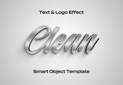 Normal Modern Clean Text Logo Style Effect Mockup Logotype Template Shape