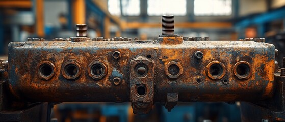 Weathered machinery Metallic textures reveal age