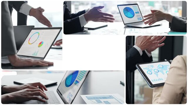 Collage video of various business scenes