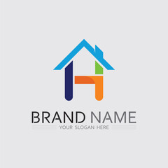 home and house icon logo design illustration stock sign