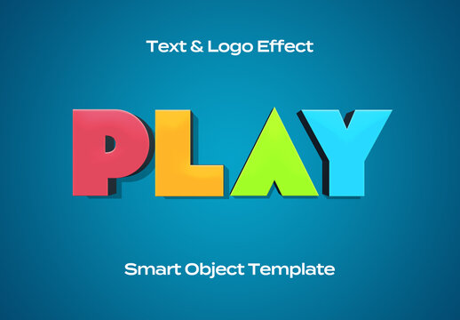 Game App Play Comics Text Logo Style Effect Mockup Logotype Template Shape