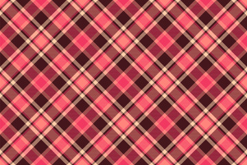 Pop pattern tartan seamless, stylish background textile check. Colourful plaid vector texture fabric in red and dark colors.