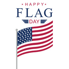 Happy Flag Day design concept. Vector illustration of American national holiday with US flag