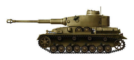 Alternative hybrid tank, with a hull from the Panzer IV tank and a turret, with an 8.8cm gun, from the Tiger I tank