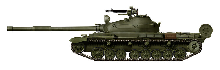 Obj-312 (Alternative medium tank of the Soviet Union, based on a new chassis, with a hull from the T-54, a turret and a 115mm gun from the T-62 tank)