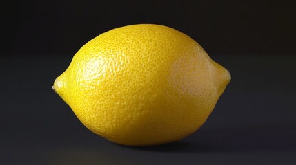 Fresh Whole Lemon on Dark Background – Citrus Fruit Close-Up