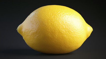 Fresh Whole Lemon on Dark Background – Citrus Fruit Close-Up