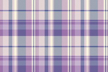 Horizontal tartan fabric vector, border pattern plaid check. Us texture background seamless textile in cornsilk and purple colors.