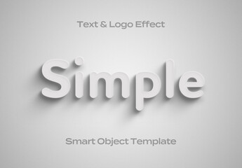 Simple Minimal Clean Text Logo Style Effect Mockup Logotype Template Shape