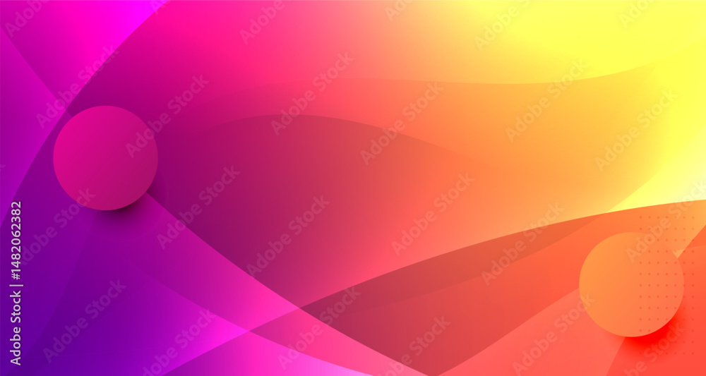 Poster Abstract digital background with vibrant gradient waves