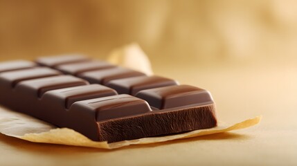 Gourmet Chocolate Bar on Clean Background for Sweet Dessert and Indulgent Food Photography