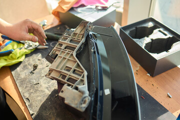 A Detailed Close Up View of an Automotive Headlight Assembly Displaying Quality and Craftsmanship