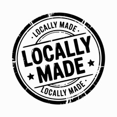 Vintage Rubber Stamp Style &ldquo;Locally Made&rdquo; Label