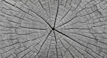 Fototapeta premium Monochrome Photo of Tree Trunk Cross Section