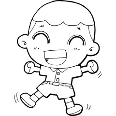cute little thai student doodle, Illustration cartoon element hand drawn style