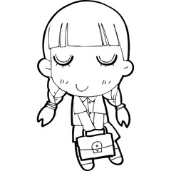 Obraz premium cute little thai student doodle, Illustration cartoon element hand drawn style