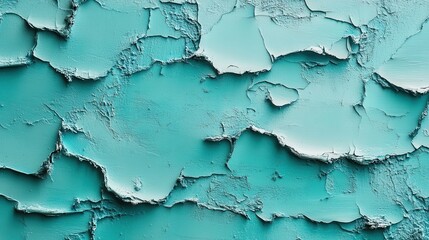 Obraz premium Blue peeling paint texture on weathered wall surface