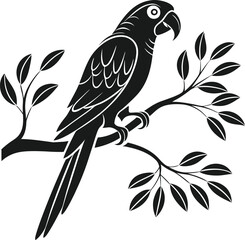 vector illustration of a parrot  silhouette.
