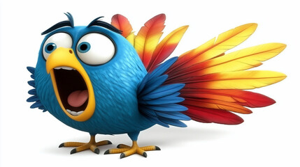 Surprised cartoon bird