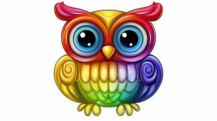 Fototapeta premium Cute rainbow owl