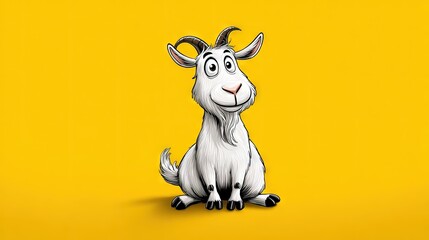 Smiling cartoon goat illustration