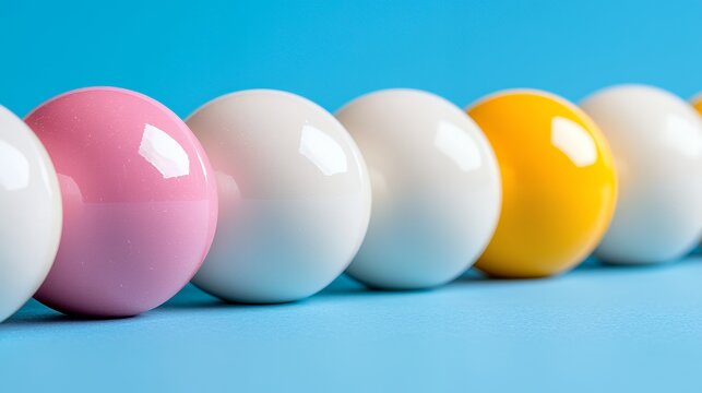 Colorful Balls Array on Blue Background