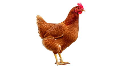 Brown Chicken Standing Still Isolated on Transparent Background