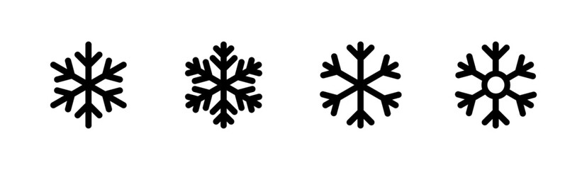 Simple snowflake icon in line style design on white background