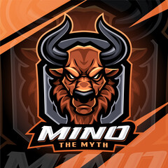Minotaur esport mascot logo design