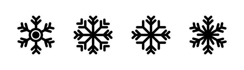 Simple snowflake icon in line style design on white background
