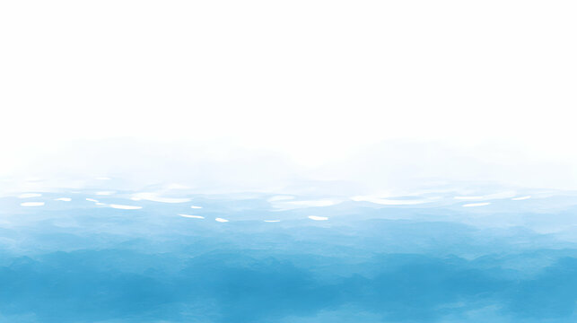 Serene watercolor painting of a light blue ocean fading into a white sky, perfect for backgrounds or calming designs.