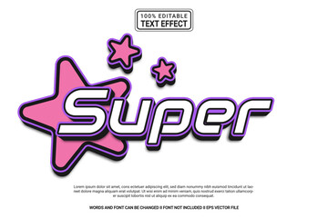 Super Editable Text Effect Vector Design – Playful and Modern Typography Cartoon Style for Poster, Branding, Social Media