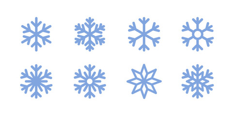 Simple snowflake icon in line style design on white background