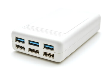 White plastic electronic component closeup