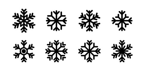 Simple snowflake icon in line style design on white background
