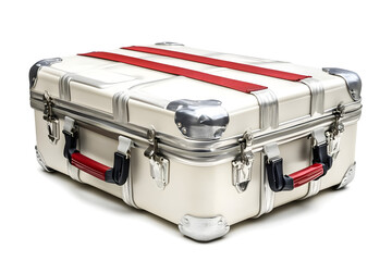 White rectangular box red accents packaging design