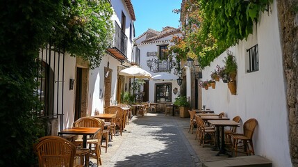 Obraz premium Outdoor cafes in historic city centers.