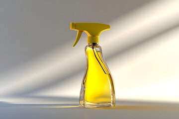 Yellow glass bottle product photography