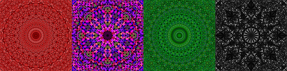 Seamless geometrical mandala pattern set