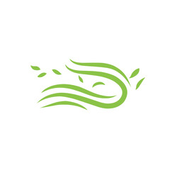 green organic wind leaf