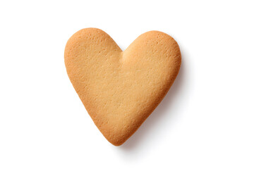 heart shaped cookie isolated on white background
