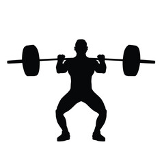 Silhouette of a person doing weightlifting
