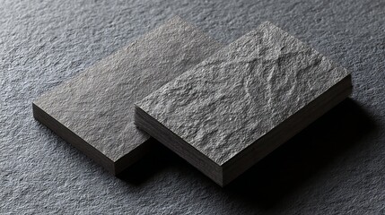 Textured business card mockup on a grey background. 85x55 mm. .